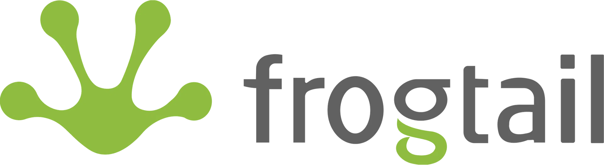 Frogtail bank logga i grå och svart färg