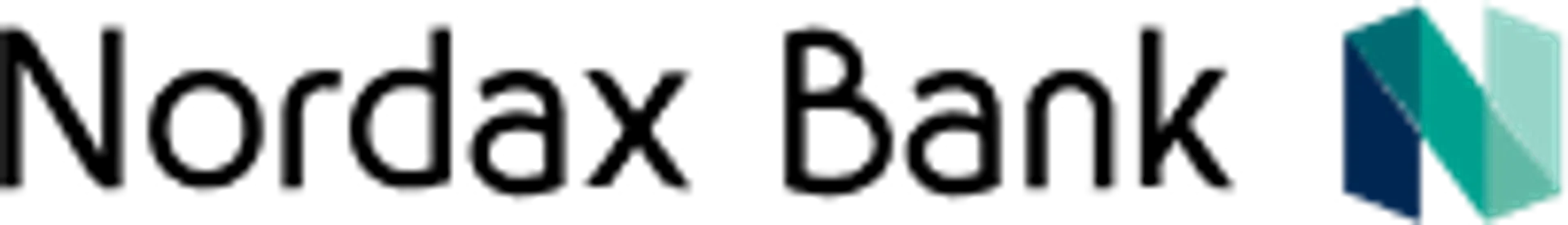 Nordax bank logga i svart färg