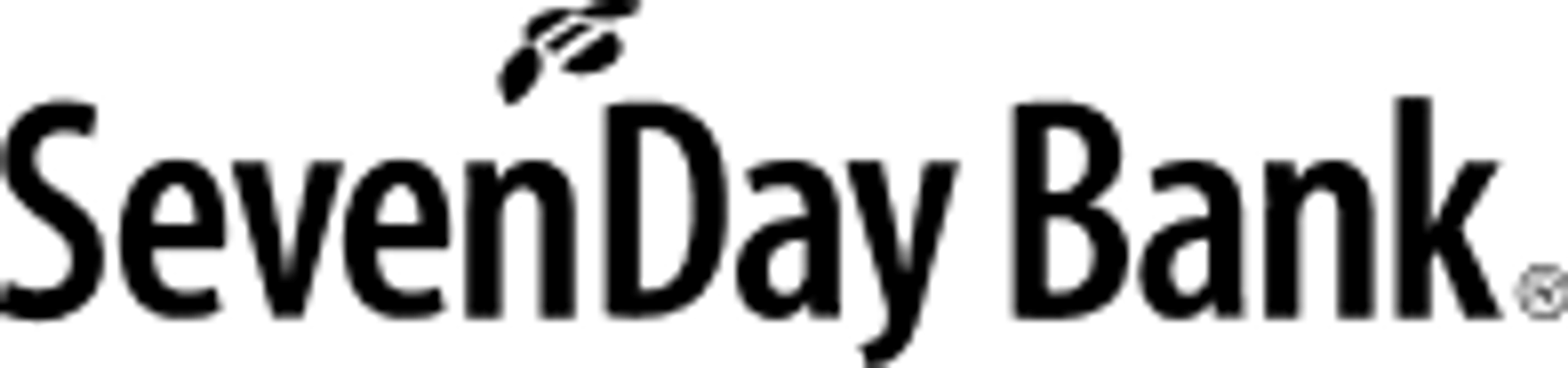 Sevenday bank logga i svart färg